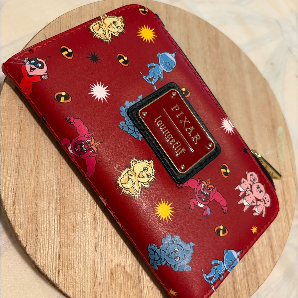 SOLD - Loungefly Pixar Character Wallet in Bold Red